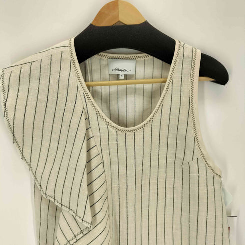 スリーワンフィリップリム 3.1 phillip lim アシンメトリーストライプノースリーブカットソー レディース JPN:4