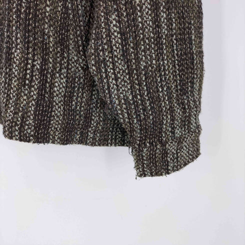 ファーファット FAFATT フルジップ ツイード ニット オーバーサイズ シャツ ジャケット ブルゾン メンズ FREE