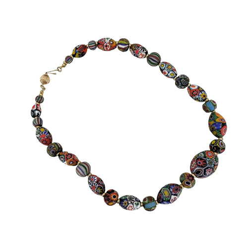 ベネチアンガラス ビーズネックレス レディース
