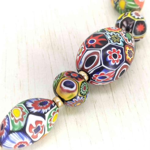 ベネチアンガラス ビーズネックレス レディース