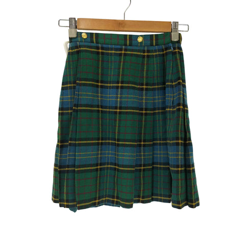 ラルフローレン RALPH LAUREN 金釦 プリーツチェックスカート レディース 150