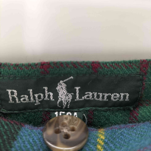ラルフローレン RALPH LAUREN 金釦 プリーツチェックスカート レディース 150