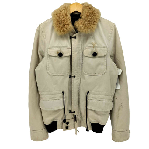 ディースクエアード DSQUARED2 襟ファー 裏地 チェック デッキ ブルゾン ジャケット メンズ EUR:46