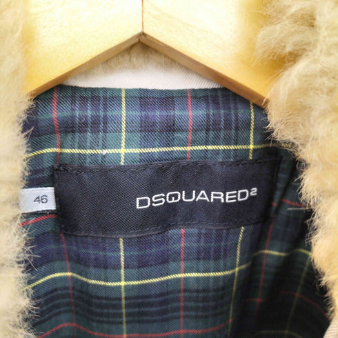 ディースクエアード DSQUARED2 襟ファー 裏地 チェック デッキ ブルゾン ジャケット メンズ EUR:46