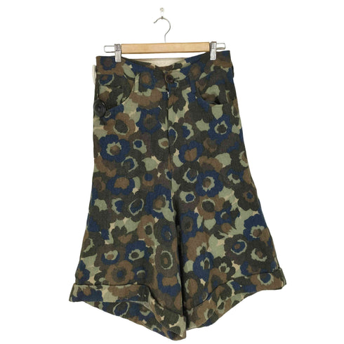 ワイズ Ys ウール ナイロン ボタニカル柄クロップドパンツ レディース 3