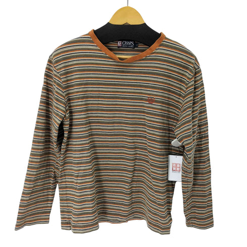 チャップスラルフローレン CHAPS RALPH LAUREN ワンポイント刺繍 ボーダー柄 クルーネック メンズ JPN:L