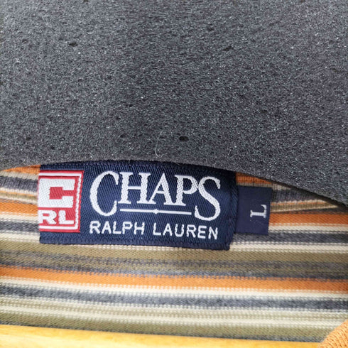 チャップスラルフローレン CHAPS RALPH LAUREN ワンポイント刺繍 ボーダー柄 クルーネック メンズ JPN:L