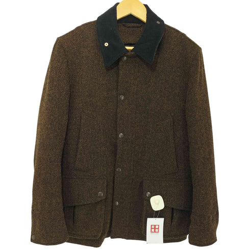 SIMON CARTER 襟コーデュロイ ウール ツイード フィールドコート メンズ JPN:S