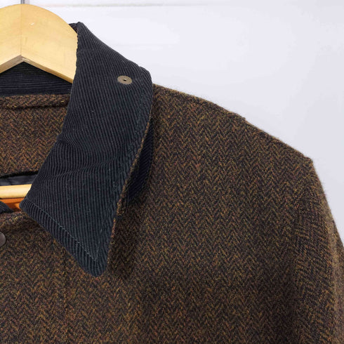 SIMON CARTER 襟コーデュロイ ウール ツイード フィールドコート メンズ JPN:S