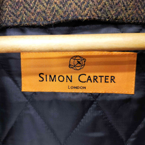 SIMON CARTER 襟コーデュロイ ウール ツイード フィールドコート メンズ JPN:S