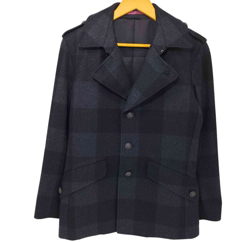 ピーエスポールスミス PS Paul Smith チェック ラムウール シングル ピーコート メンズ import:M