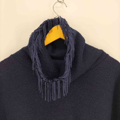 スカラー ScoLar フリンジ 刺繍デザイン ポンチョ レディース JPN:M