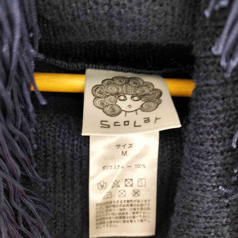 スカラー ScoLar フリンジ 刺繍デザイン ポンチョ レディース JPN:M