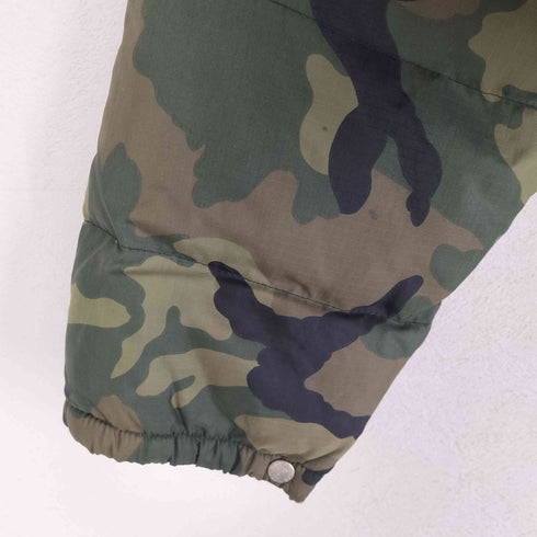 ウッドランドカモ ナイロン クロップドダウンジャケット Y2K レディース FREE