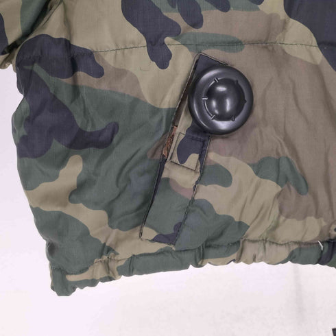 ウッドランドカモ ナイロン クロップドダウンジャケット Y2K レディース FREE