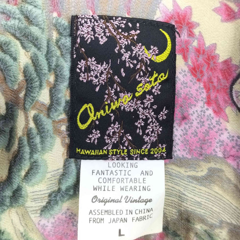 oniwa soto 和柄 レーヨン アロハシャツ メンズ JPN:L