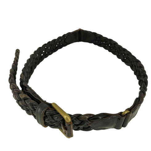 リアルレザー編み込みベルト メンズ