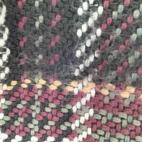 アンティカキヌ antiqua KINU チェック フリンジ ニット チェスターコート レディース