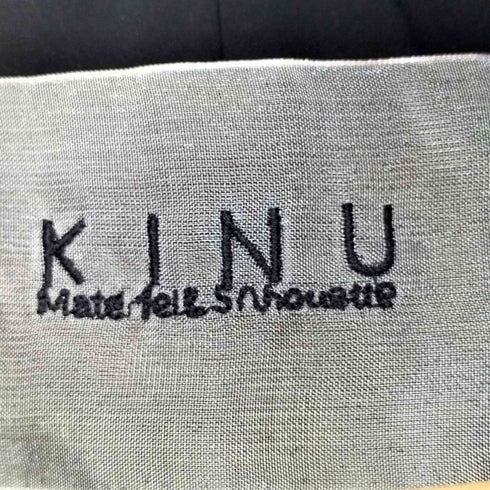 アンティカキヌ antiqua KINU チェック フリンジ ニット チェスターコート レディース