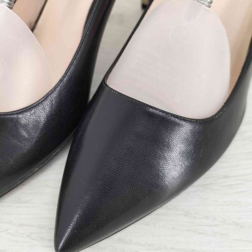 ジョルジオアルマーニ Giorgio Armani ブラック レザーパンプス レディース EUR:38