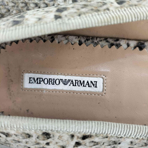 エンポリオアルマーニ EMPORIO ARMANI パイソン柄 フラットシューズ レディース