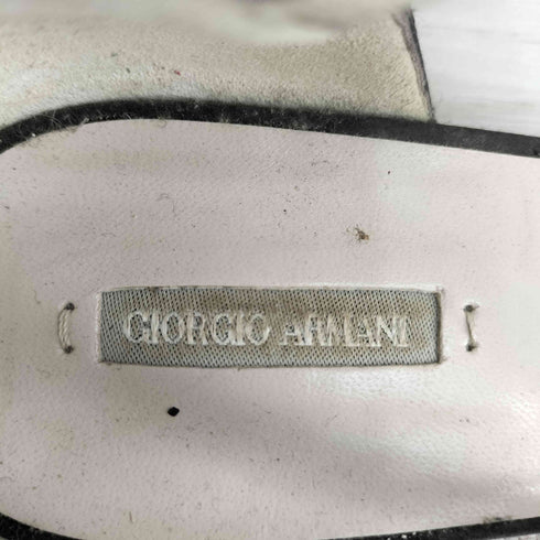 ジョルジオアルマーニ Giorgio Armani イタリア製 ボーダー柄 ストラップ フラットシューズ レディース 37½