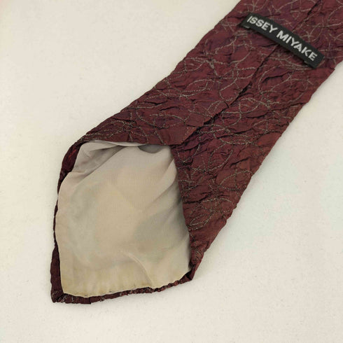 イッセイミヤケ ISSEY MIYAKE シルク シワ加工 総柄 ネクタイ メンズ