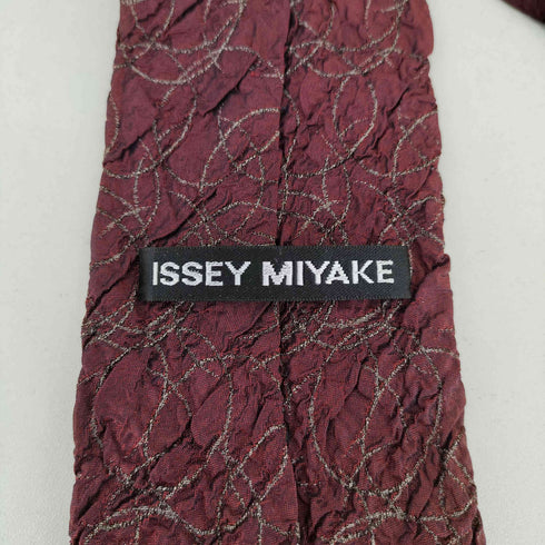イッセイミヤケ ISSEY MIYAKE シルク シワ加工 総柄 ネクタイ メンズ