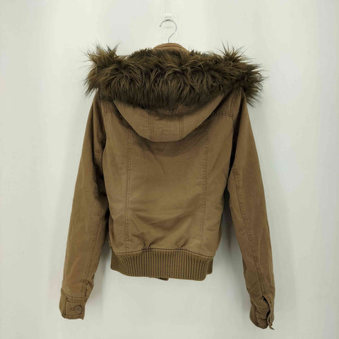 アバクロンビーアンドフィッチ Abercrombie & Fitch フロントジップ トグルボタン デタッチャブルファージャケット y2k レディース