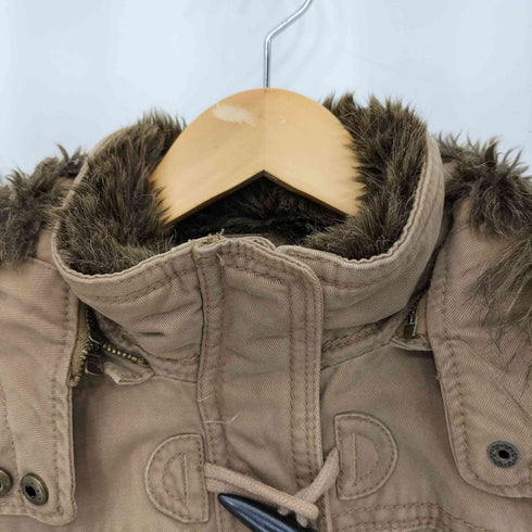 アバクロンビーアンドフィッチ Abercrombie & Fitch フロントジップ トグルボタン デタッチャブルファージャケット y2k レディース