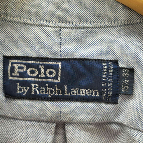 ポロバイラルフローレン Polo by RALPH LAUREN 90S ポニー刺繍 L/S コットン オックスフォード ボタンダウン シャツ ビックサイズ メンズ 152/1