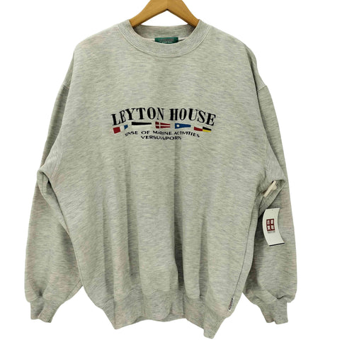 LEYTON HOUSE 90S 国旗 刺繍 ヘビーウェイト スウェット トレーナー ビックサイズ メンズ 4L