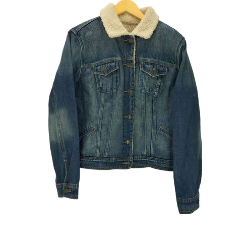 オールドネイビー OLD NAVY 00S 裏地 ボア フリース デニム トラッカー ジャケット 短丈 Y2K メンズ import:L