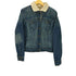 オールドネイビー OLD NAVY 00S 裏地 ボア フリース デニム トラッカー ジャケット 短丈 Y2K メンズ import:L