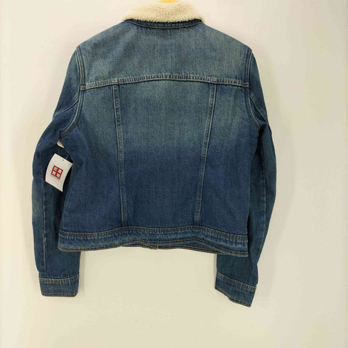 オールドネイビー OLD NAVY 00S 裏地 ボア フリース デニム トラッカー ジャケット 短丈 Y2K メンズ import:L