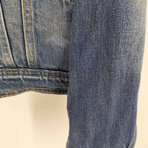 オールドネイビー OLD NAVY 00S 裏地 ボア フリース デニム トラッカー ジャケット 短丈 Y2K メンズ import:L