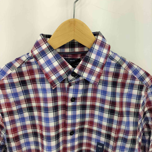 ギャップ Gap Slim Fit マドラスチェック レギュラーカラー長袖シャツ メンズ S