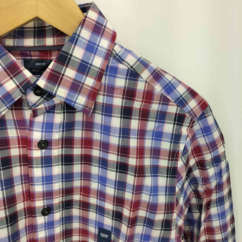 ギャップ Gap Slim Fit マドラスチェック レギュラーカラー長袖シャツ メンズ S