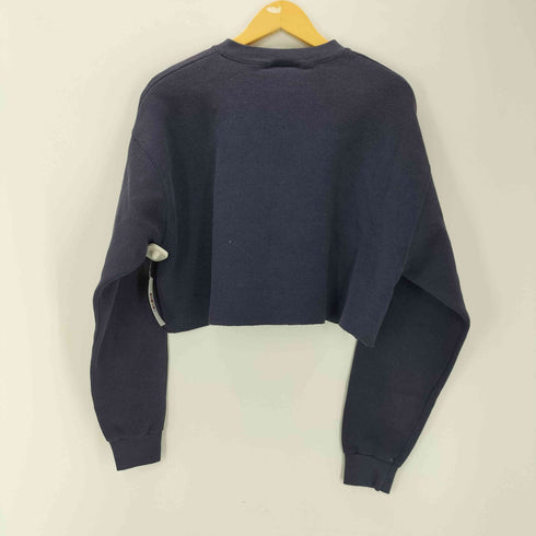 90S テーマパーク キャラクター 刺繍 カットオフ リメイク クロップド スウェット トレーナー 短丈 レディース