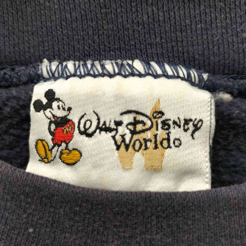 90S テーマパーク キャラクター 刺繍 カットオフ リメイク クロップド スウェット トレーナー 短丈 レディース