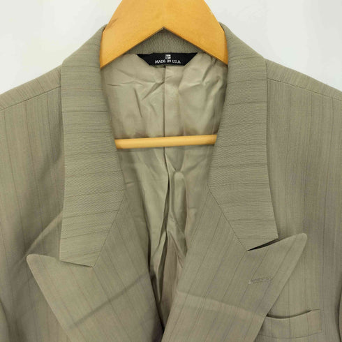 ペリーエリスポートフォリオ PERRY ELLIS PORTFOLIO MARSHALL FIELDS USA製 ショルダーパッド 総柄 ダブルブレスト テーラードジャケット メンズ