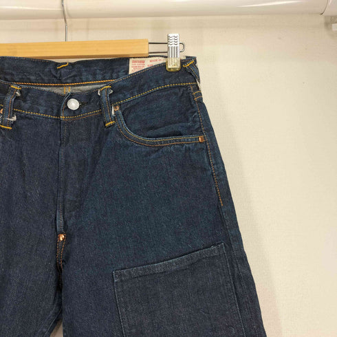 エヴィス EVISU LOT2110 セルビッジ ダブルニー ボタンフライデニムパンツ 濃紺 メンズ 32