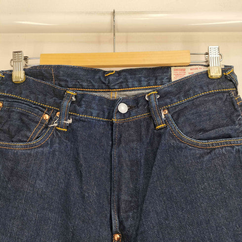 エヴィス EVISU LOT2110 セルビッジ ダブルニー ボタンフライデニムパンツ 濃紺 メンズ 32