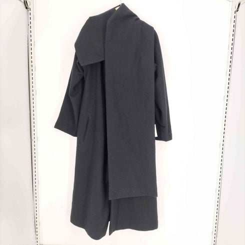 ヨウジヤマモト Yohji Yamamoto 25AW collection look38 WOOL VIYELLA REVERSIBLE STOLE D COAT ウール ヴィエラ リバーシブル ストール D コート メンズ JPN:1
