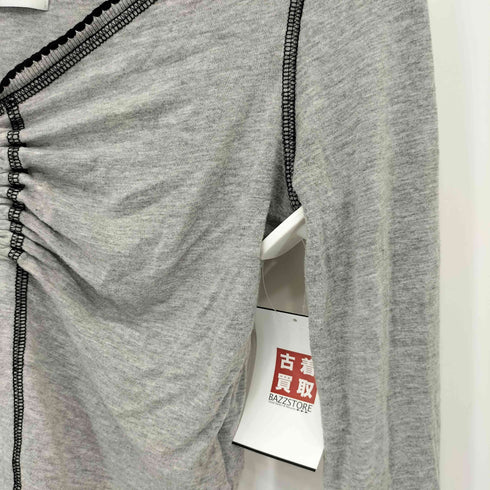 LESUGIATELIER インサイドアウト ギャザーデザイン クロップド クルーネック 長袖 Tシャツ y2k レディース JPN:1