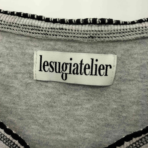 LESUGIATELIER インサイドアウト ギャザーデザイン クロップド クルーネック 長袖 Tシャツ y2k レディース JPN:1