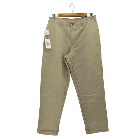 エルエルビーン L.L.Bean DOUBLE L NATURAL FIT 裏地チェック柄 ジッパーフライ チノ スラックス パンツ メンズ 34/32