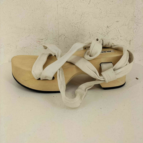 ジルサンダー JIL SANDER lace up clog sandals レザーストラップ ウッドサンダル レディース