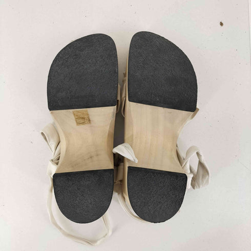 ジルサンダー JIL SANDER lace up clog sandals レザーストラップ ウッドサンダル レディース