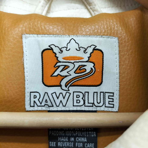 RAWBLUE ビジュー装飾&刺繍 レザージップジャケット メンズ L
